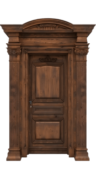 Elegant Dark Wood Door Classic Architectural Detail png