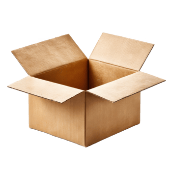 Open cardboard box container packaging carton object isolated item on transparent background png