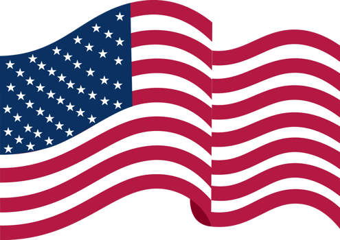 Waving USA flag transparent png