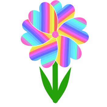 Cute rainbow flower symbolizing LGBTQ love to love png