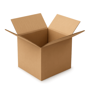 Open Kraft Paper Box on Transparent Background png