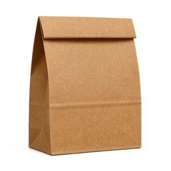 Kraft Paper Bag with Handle on Transparent Background png