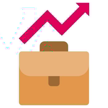 Briefcase Growth Flat Icon, Solid Color Flat Icon Symbol vector