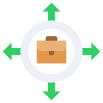 Job Directional Flat Icon, Solid Color Flat Icon Symbol vector