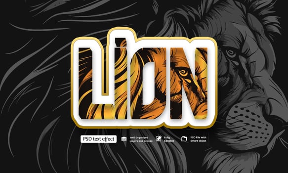 Lion Text Effect psd
