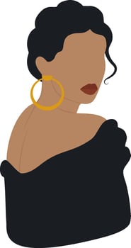 Stylish woman beautiful summer lady. Vintage summer illustration of hispanic lady. Fashion decor sticker vector