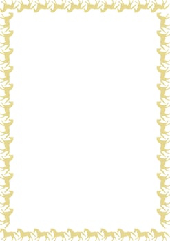 horses silhouette frame. Derby game template for your text. Hand drawn illustration vector