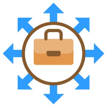 Briefcase Job Flat Design Style Icon, Flat Design Style Icon Symbol vector