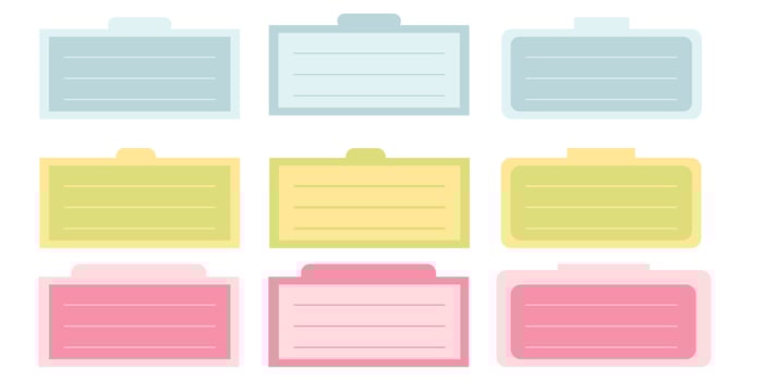 Notebook Labels Template Design. Cute paper notes. Stationary set. Printable planner stickers. To Do List note. Template for your message. Decorative planning element. vector