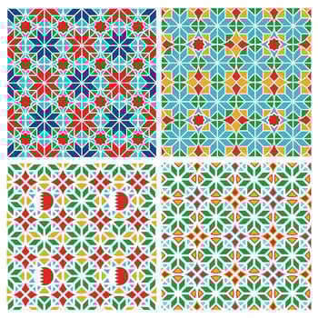 Set of Traditional Motif Bahrain Seamless Pattern vector