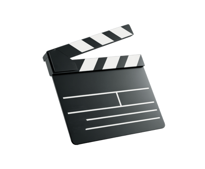 Clapperboard for film production and movie making activities png