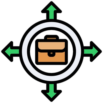 Job Directional Outline Flat Icon, Solid Color Outline Flat Icon Symbol vector
