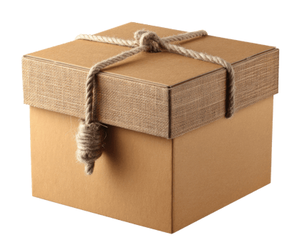 Rustic gift box tied with twine for special occasions and celebrations png