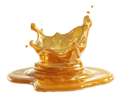 Honey splash and droplet creating beautiful patterns png