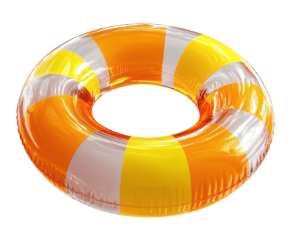 Colorful inflatable pool ring for summer fun at the beach png