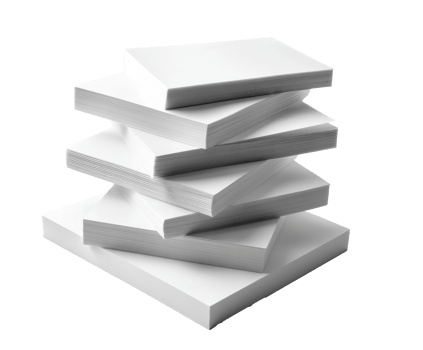 Stacked blank sheets of paper for creative projects and design needs png