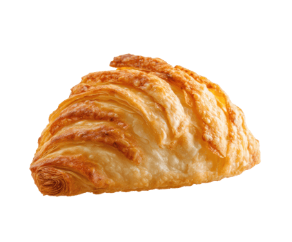 Golden flaky croissant with rich buttery layers for breakfast treat png