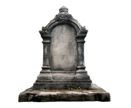 Vintage stone monument in a historical site for memorial purposes png