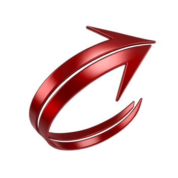 Red 3d arrow circular motion graphic design png