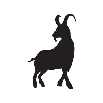 goat silhouette design. wild farming animal. vector