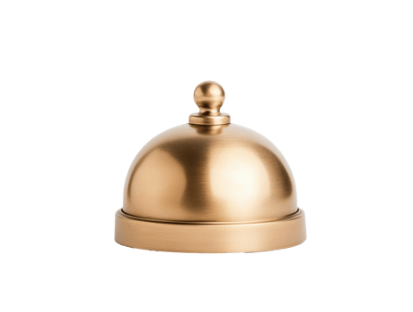 Elegant brass bell for reception and service in hospitality settings png