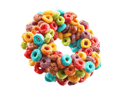 Colorful cereal ring for breakfast and snack ideas png