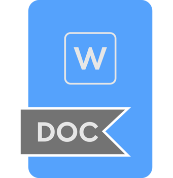 Doc File Format Icon Blue Fill V2 png
