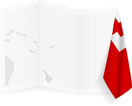 Tonga grayscale map and hanging flag. png