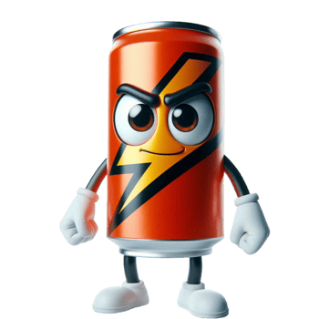 Angry Cartoon Energy Drink Can Character png