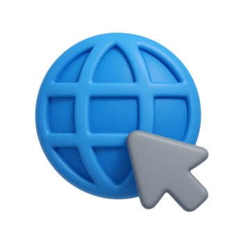 The world icon with a mouse cursor png
