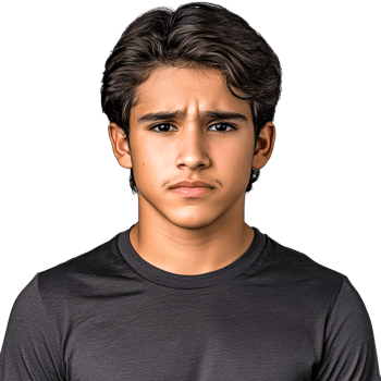 Latin Teen Boy Intense Gaze, Isolated Portrait, cut out transparent png