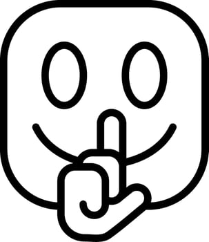 Shushing Face Black Icon vector