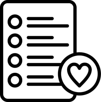 Wishlist Outline Icon vector