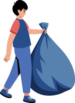 A flat style illustration showing a character throwing trash vector