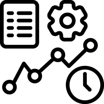 Time Series Analysis Black Style Icon vector
