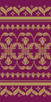 Intricate Royal Golden Silk Weaves Embroidery on Red Burgundy Background Elegance Pattern. Sense of Luxury Decoration Interior Exterior Apparel Silk Dress Attire Border Striped Scroll Ornament Wedding vector