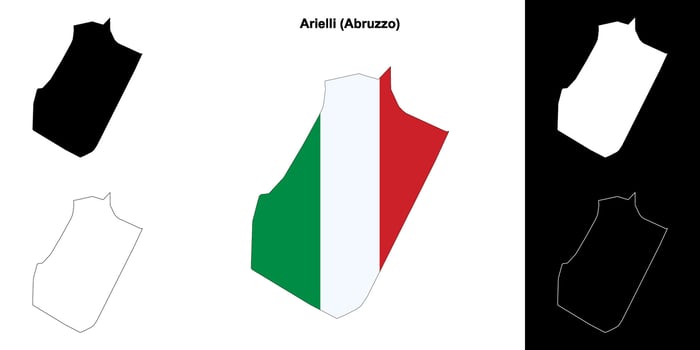 Arielli, Abruzzo outline map set vector