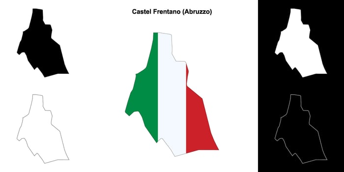 Castel Frentano, Abruzzo outline map set vector