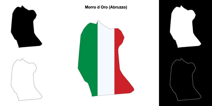 Morro d Oro, Abruzzo outline map set vector