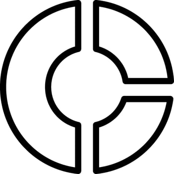 Marked Donut Chart Outline Icon vector
