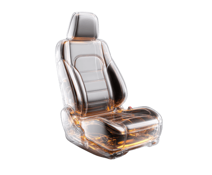 Modern automotive seat design concept showcasing structure and comfort png