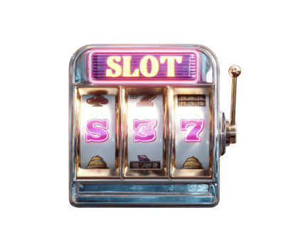 Slot machine with colorful symbols and bright lights for entertainment png