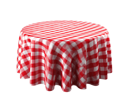 Red and white checkered tablecloth suitable for festive dining events png