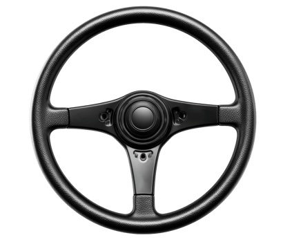 Black steering wheel for car interior style upgrade png