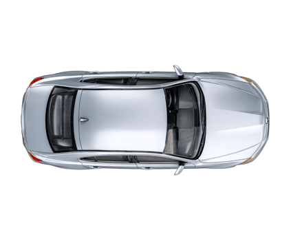 Silver sedan from above showcasing modern design and sleek lines png