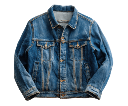 Denim jacket for casual wear in classic blue style png