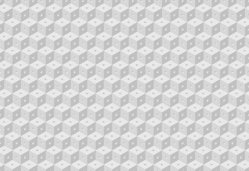 Sleek, repeating grayscale cube pattern. Ideal for modern website backgrounds, tech presentations, or minimalist designs. Creates a sense of depth and order, conveying structure and precision. vector