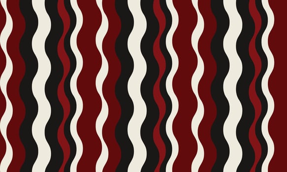 Stylish abstract wavy stripes in red, black, and cream. A dynamic, versatile pattern perfect for backgrounds, textiles, and website designs. vector