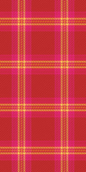 Vibrant red, pink, and gold plaid pattern. Perfect for textile design, fashion, or festive backgrounds. vector