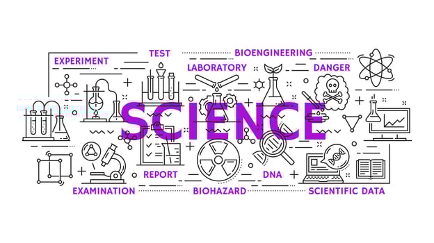 Medicine, physics, chemistry science line icons vector